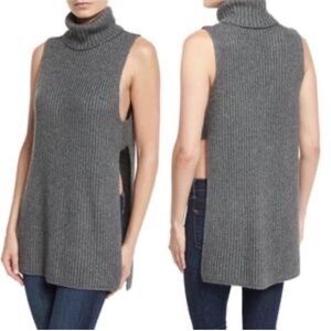 Autumn Cashmere Charcoal Sleeveless Turtleneck Sweater